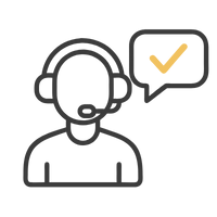 Customer support agent icon with headset and speech bubble