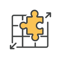 Scalable and customizable puzzle grid icon